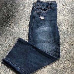 DenimFlex™ Dark Wash Wide Leg Cropped Jean